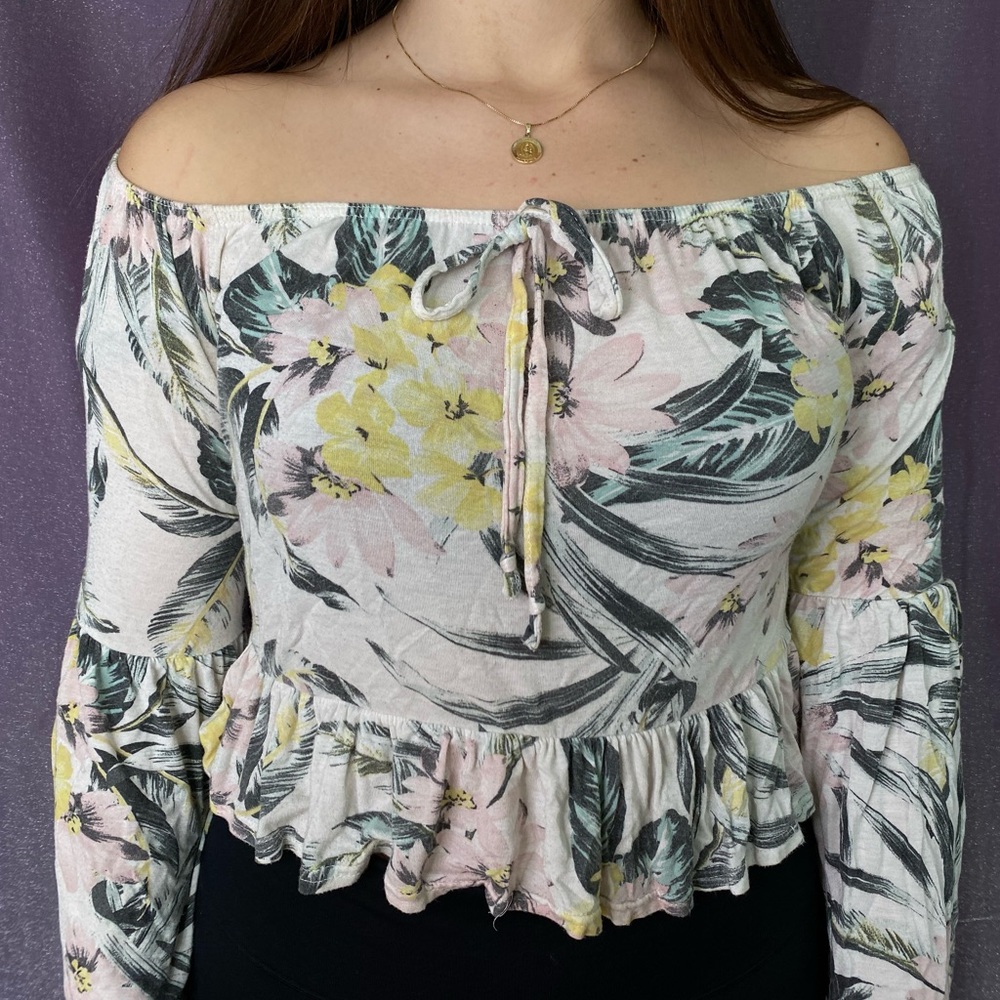 off the shoulder floral top